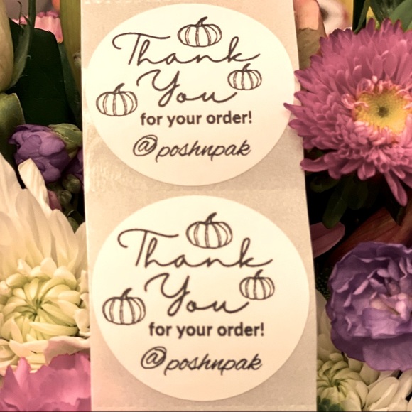 ⭐️🎃NEW! 100 CUSTOM THANK YOU STICKERS with your Closet name- Fall Pumpkins - Picture 2 of 10